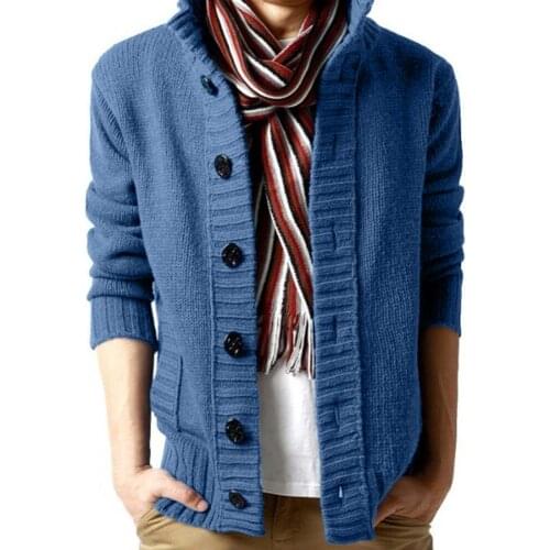 2019 New Autumn Winter Mens sweater Comfort Button Pullover Slim Jumper Knitwear Outwear Sweatshirt sweater men Large size 2XL