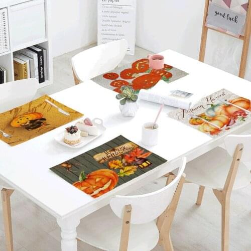2021 New Poduct Halloween Cartoon Character Placemat Halloween Pumpkin Pattern Halloween Restaurant Table Decoration