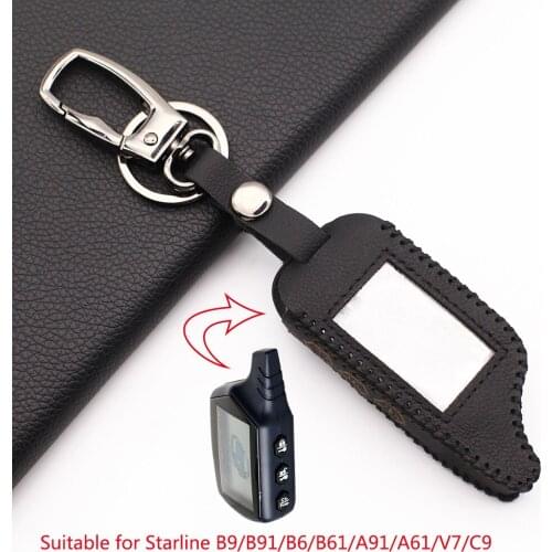 2021 New Style Leather Case Cover For Starline B9 / B91 / B6 / B61 / A91 / A61 / V7 Russian Version LCD Two Way Car Alarm System
