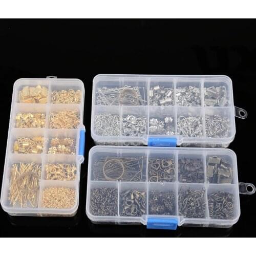 NEW!!! Crimp End Clasps Lobster Clasps Jump Rings Extender Chains Ending Droplets for DIY Necklace Jewelry Making Materials