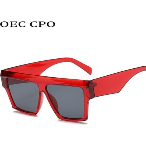 OEC CPO Oversized Women Sunglasses Ladies Vintage Gradient Square Sunglasses Women Men Luxury Acetate Glasses Oculos O67