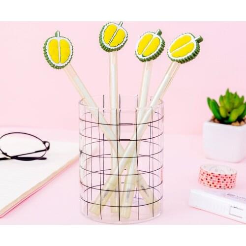 Wholesale 100pcs Cute Stationery Pens Creative Fruit Durian Pens for School Kawaii Japanese Pens Accessories for School Items