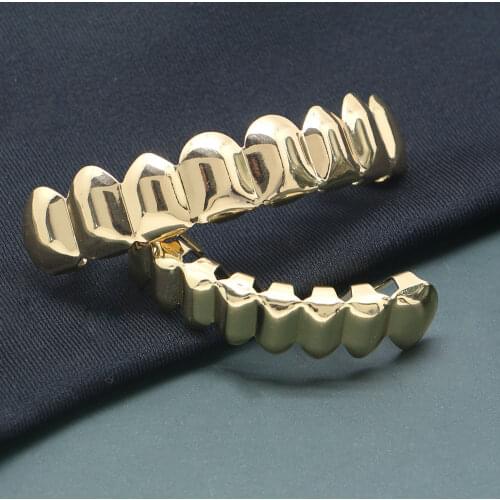 Wholesale Dental Grills Set For UnisexTop Bottom Mouth Teeth Grillz Gold Silver Color Tooth Caps Removable Cheap Fashion Jewelry