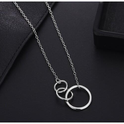 Family Gift Necklace Women Three Interlocking Infinity Triple Circles Chain Necklace Pendant Mothers Day Love Gift Jewelry