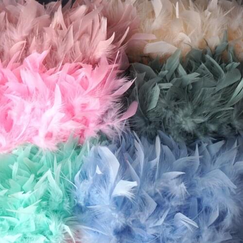 1Meter Wholesale Turkey Feathers DIY Trim Fringe Natural Marabou Feather Needlework Ribbon Crafts Sewing Clothing Party 10-15cm