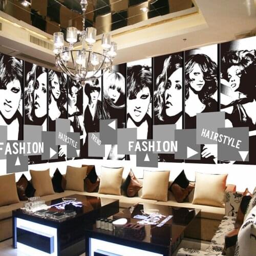 Drop Shipping Photo Wallpaper Barber Background Wall Beauty Makeup European Nostalgia Custom Wallpaper Living Room Mural