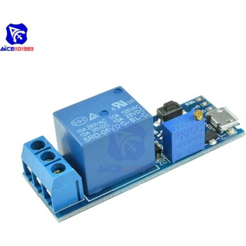 5V -30V 1 Channel Wilde Voltage 0-24s Adjustable Delay Internal/External Trigger Relay Board with Timer Delay Conduction Switch