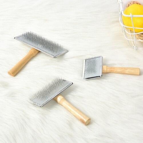 High Quality Dogs Hair Remover Brush Pet Cat Grooming Brush for Cat Wood Handle Puppy Big Dog Combs Pet Dog Shedding Comb