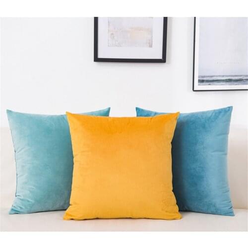 Modern minimalist living room sofa decorative cushion car cushion cover solid color velvet pillowcase