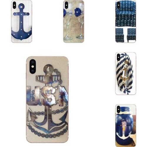 New Nautical Anchor On Navy For LG G7 ThinQ G5 G6 K50 K40 K8 Q7 Q60 V40 V30 V20 V10 2018 Power 2 3Q Stylus Hot Selling Fashion
