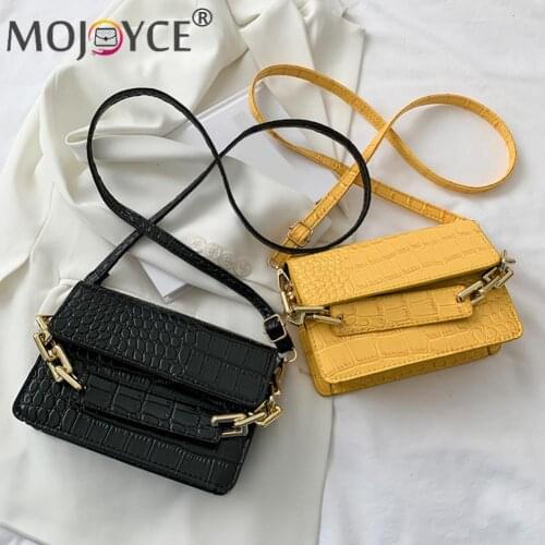 Retro Ladies Alligator Pattern PU Shoulder Bag Casual Women Flap Crossbody Bags Elegant Ladies Handbag Shoulder Bag