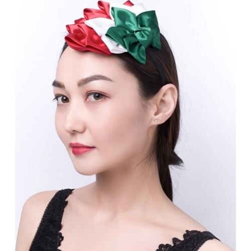 Wedding Photo Photography Three-color Hair Band Silk Bow National Flag Color Head Buckle