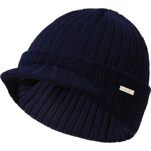 Warm Simple Hat Fashion Men Women Hat Autumn Winter Casual Solid Unisex Stripe Knitting Soft Visors Peaked Cap Sport Skiing Caps