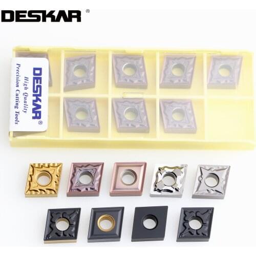 10PCS DESKAR CNMG120404 CNMG120408 MA HS MQ MS LF6018 Turning Tools Lathe Cutting Tools CNC Carbide Inserts For stainless steel