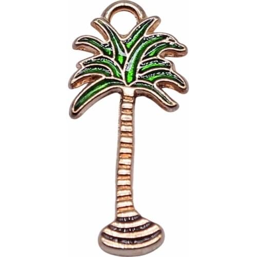 WYSIWYG 10pcs 27x12mm KC Gold Color Coconut Tree Charms Pendant For Jewelry Making Earring Making Accessories