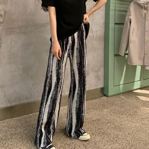 Women Full Length Tie Dye Pants Trendy Pleated High Waist All-match Chic Ladies Trousers Vintage Print Leisure For Summer