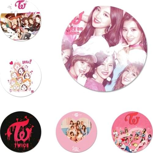 Twice Mina Momo Kpop Newest The Fashion Icons Pins Badge Decoration Brooches Metal Badges For Clothes Backpack Decoration 58mm