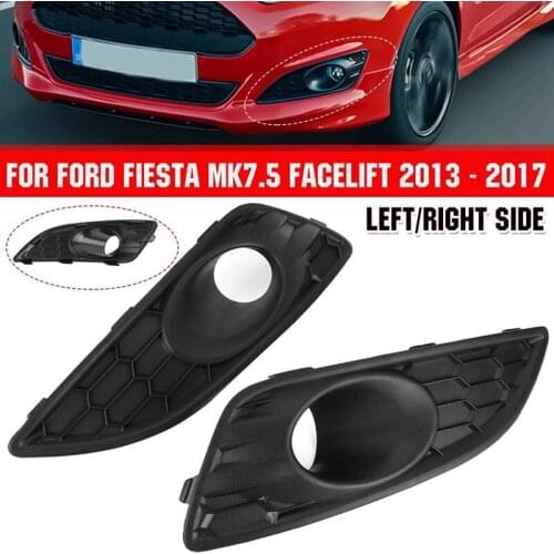 1 Pair Front Bumper Lower Honeycomb Fog Lamp Surround Grille Fog Light Trim Cover for Ford Fiesta Mk7 Facelift 2013-2017