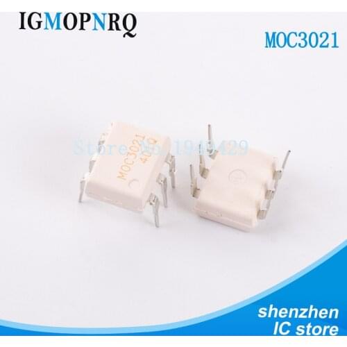10PCS MOC3021 DIP6 Triode and SCR output optocoupler Optocoupler TRIAC New