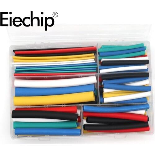 102pcs Heat Shrink Tube Shrinking Assorted Kit ,Polyolefin Insulation Sleeving Heat Shrink Tubing Electrical Wire Cable 3:1
