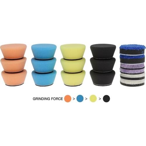 2 inch 18 pieces of polishing sponge board, coarse, medium and fine, suitable for RO/DA polishing machine