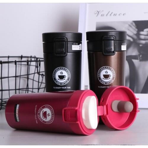380ml Double Thermos Coffee Mug 304 Stainless Steel Leak-Proof Thermos Mug Travel Thermal Cup Water Bottle For Christmas Gifts