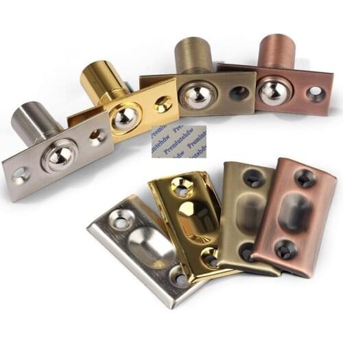 4Pcs Brass Adjustable Conceal Springed Ball Catch DoorStop Built-in Recessed Shiny Gold Antique Bronze Brushed Nickel Chrome