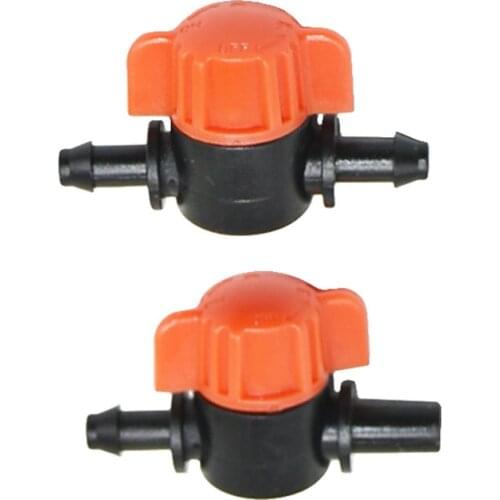 5pcs 4/7mm Hose Mini Valve 1/4" To 4mm 6mm Garden Tap Garden Drip Irrigation Coupler Pipe Connectors Water Valve