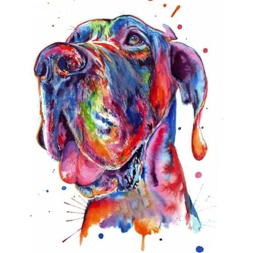 5D DIY Diamond Painting watercolour Great Dane dog Diamond Embroidery Full Drill Square/Round Animal Picture Of Rhinestones DF13