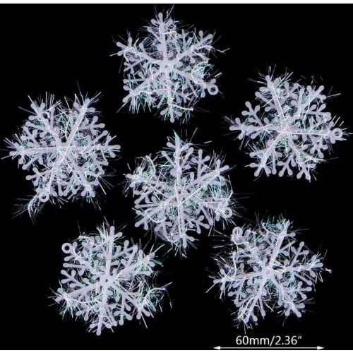 6 24 30 60 PCS For Wall Windows Decor Christmas Snowflake Hanging Decorations 6cm girlfriend and boyfriend love