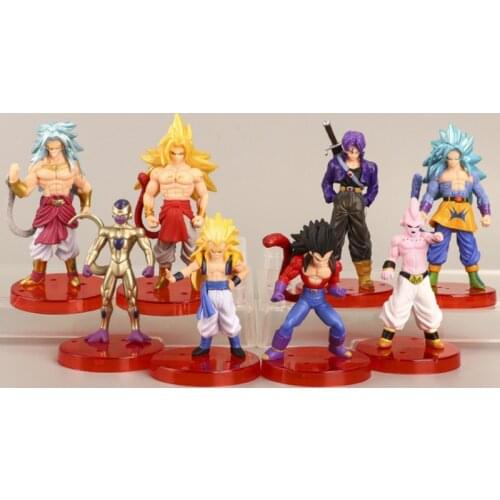 8 Pcs/set Large Dragon Ball Action Figure Goku Super Saiyan Veget Buu Frieza Trunks Anime Doll Ornaments Model Trendy Toys
