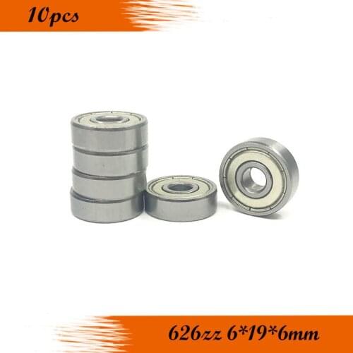 Free Shipping 10pcs 626ZZ 6X19X6mm ABEC-3 3D Printer Special Bearing Mute Ball Bearings 626 ZZ For Mini i3 Parts