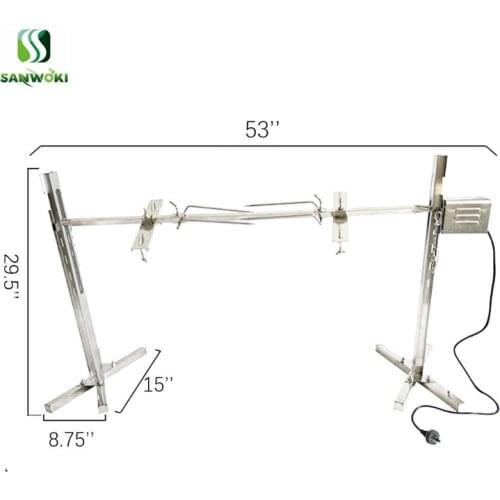 Large Grill Rotisserie Spit Roaster Rod Charcoal BBQ Pig Chicken 15W Motor barbecue Fork Rotisserie Roast Meat Rod kit