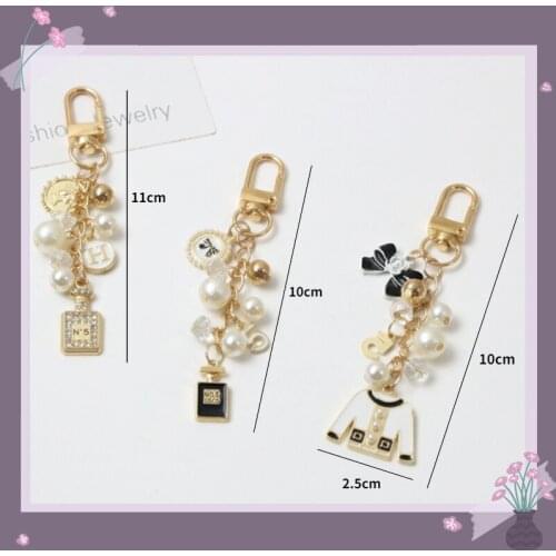 High quality Luxury Keychains for Women Car Keys Bag Backpack Clothes Pendant Decor Pearl Chains Keyring Charms Couples' Gifts