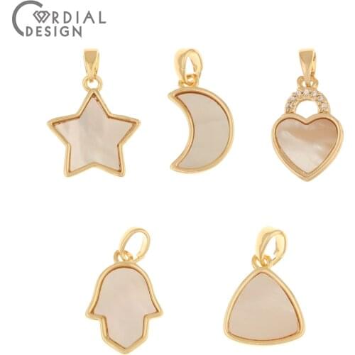 Cordial Design 20Pcs DIY Pendant/Hand Made/Genuine Gold Plating/Jewelry Findings & Components/Natural Shell/Charms For Necklace