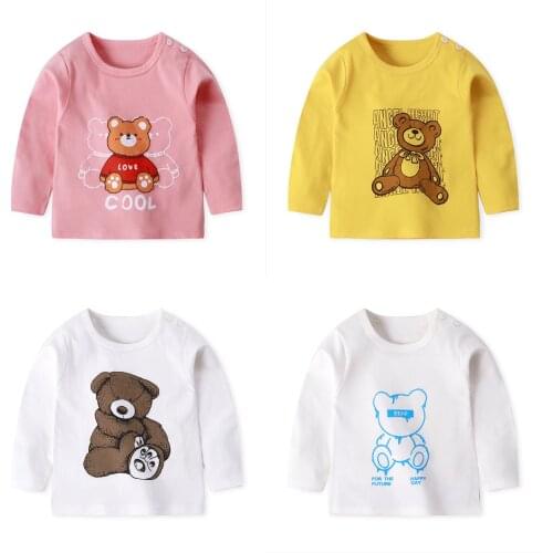 Fall Clothes Toddler Baby Boys Girls Cartoon T-shirt Infant Long Sleeve Cotton T Shirts Childrens Tops Costumes For Kids