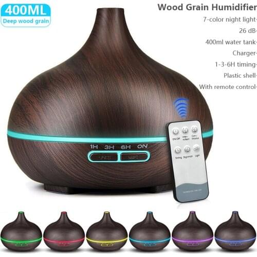 Humidifier Electric Aroma Air Diffuser Wood Ultrasonic Air Humidifier Essential Oil Aromatherapy Cool Mist Maker For Home
