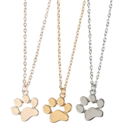 ECHSUN bijoux femme chain cat rose gold 2020 acessórios jewelry popular cute animal dog claw-foot necklace footprint necklace