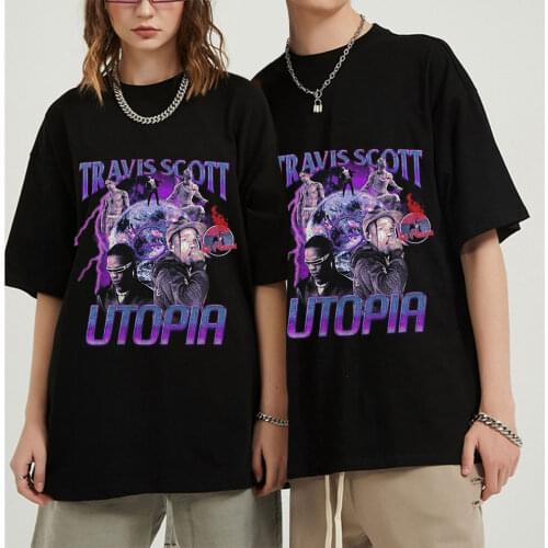 Travis Scott Astroworld Hip Hop Fashion T-Shirt Summer Casual Hip Hop Short Sleeve T-shirts Streetwear Vintage Rapper T Shirt