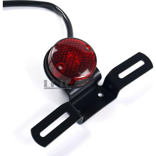 Motorcycle Rear License Plate Bracket Brake Tail Light Indicator Vintage Retro Old Style Cafe Racer Bobber Tracker