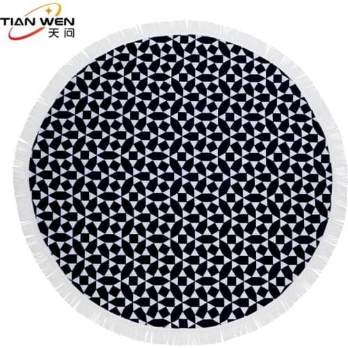 Markings Colors Microfiber Round Beach Towel Indian Flower Tassels Thick Serviette Quick Compressed Towel Tapestry Yoga Mat