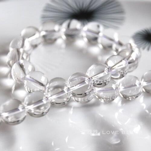 Wholesale 15"38cm natural clear quartz round loose beads 4mm-10mm round loose jewelry making DIY for women