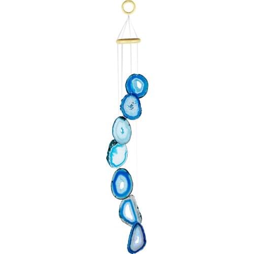 Healing Natural Agate Slices Wind Chimes Handmade Wall Window Hanging Ornaments Home Decoration Room Decor Gift