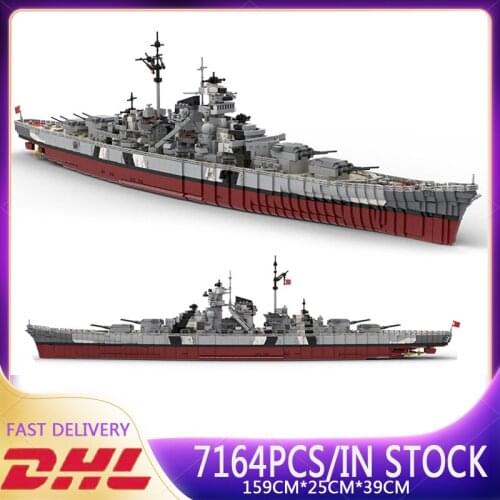 Hot 7164pcs Military Weapon Series WW2 Battleship Cruiser Model Bricks World War2 Warship Building Blocks Kids DIY Toys Gift