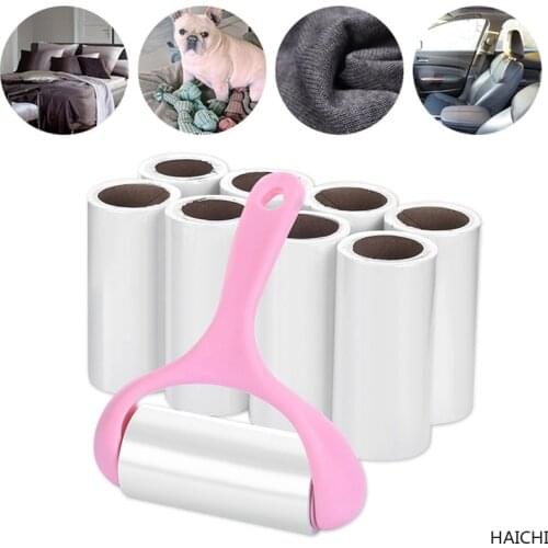 Sticky Roller Sticky Dust Paper Tearable Adhesive Brush Clothes Lint Brush Hair Remover Kit with Handle