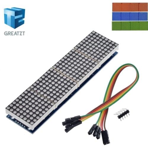 GREATZT MAX7219 Dot Matrix Module For Arduino Microcontroller 4 In One Display with 5P Line