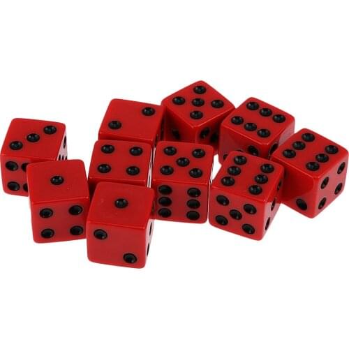 Pack of 10pcs 18mm Six Sided D6 Spot Dices for D&D TRPG Party Board Game Toys