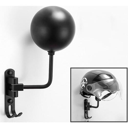 Wall Mount Helmet Hook 180 Rotatable Space Saving Helemet Holder Corrosion Rust Resistant Wall-mounted/countertop Models