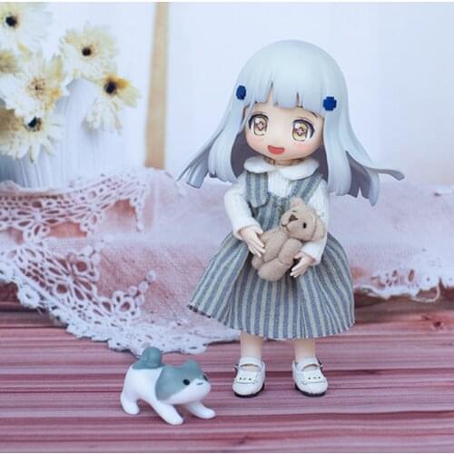 New 16cm BJD Ob11 Doll Clothes Striped Suspender Skirt 1/12 Doll House GSC YMY P9 Universal Clothes Accessory Kawaii DIY Gifts