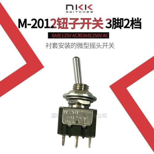 Original new 100% M-2012 toggle switch 6A button rocker switch 3pin 2 gear opening 6MM